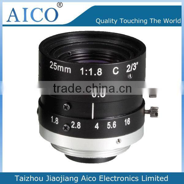 cn aico hot sale manual iris CCD CMOS 35 mm 2/3 inch megapixel c mount f2.0 industry lens