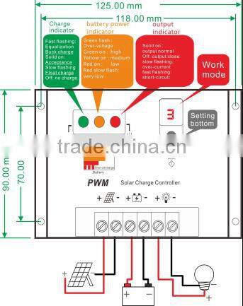 12V 24V 5A pwm lighting system solar panel charge controller