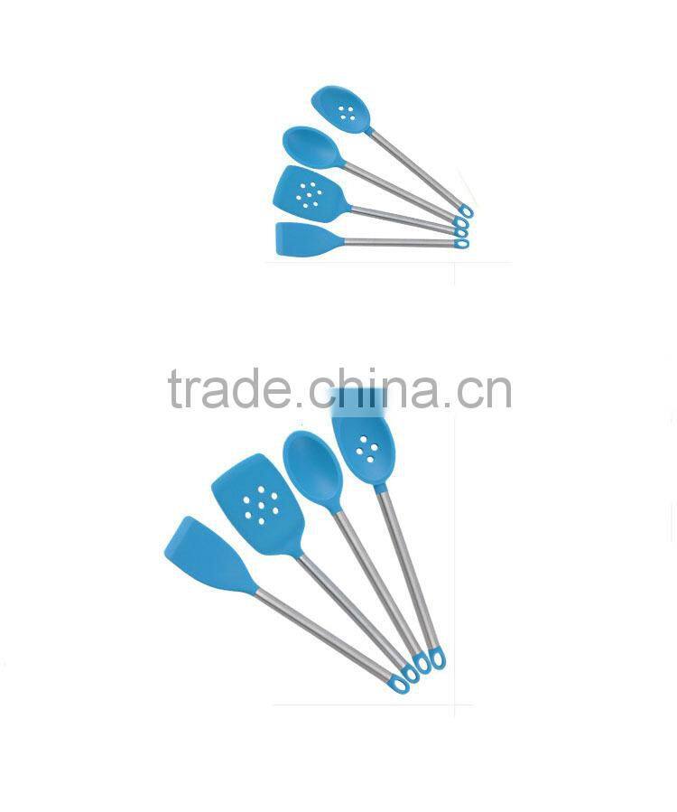 Food Grade Silicone and Nylon Modern Kitchen Designs Kitchen Accessories Utensils blue nylon with stainless steel handle kitchen