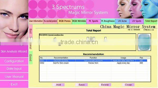 WT-03-B Big Facial Skin Analyzer Magic Mirror