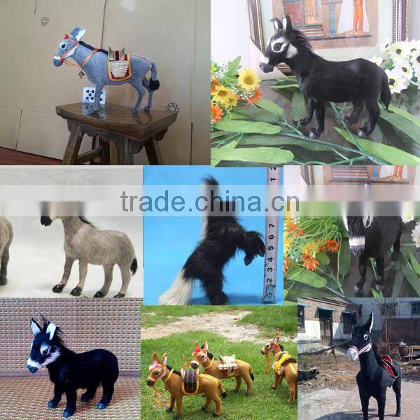 Cute donkey garden decor furry donkey craft made goat fur