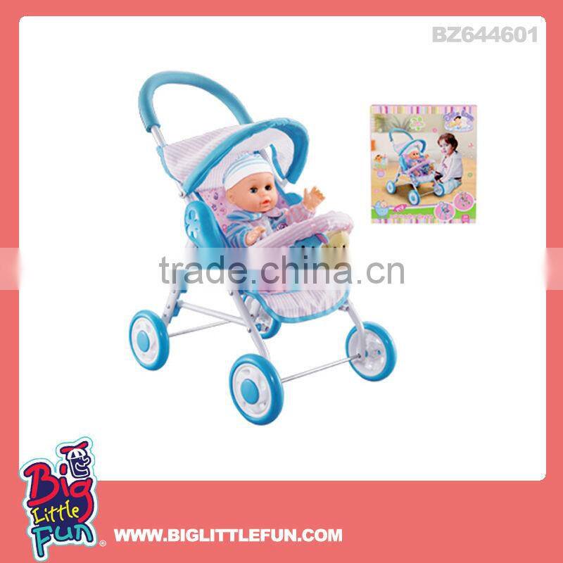 Lovely baby doll stroller toy with baby doll