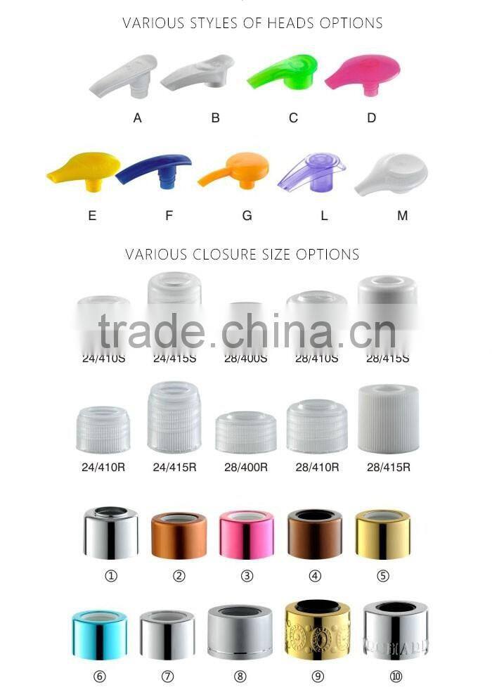 24/28mm plastic lotion pumps with many different head options
