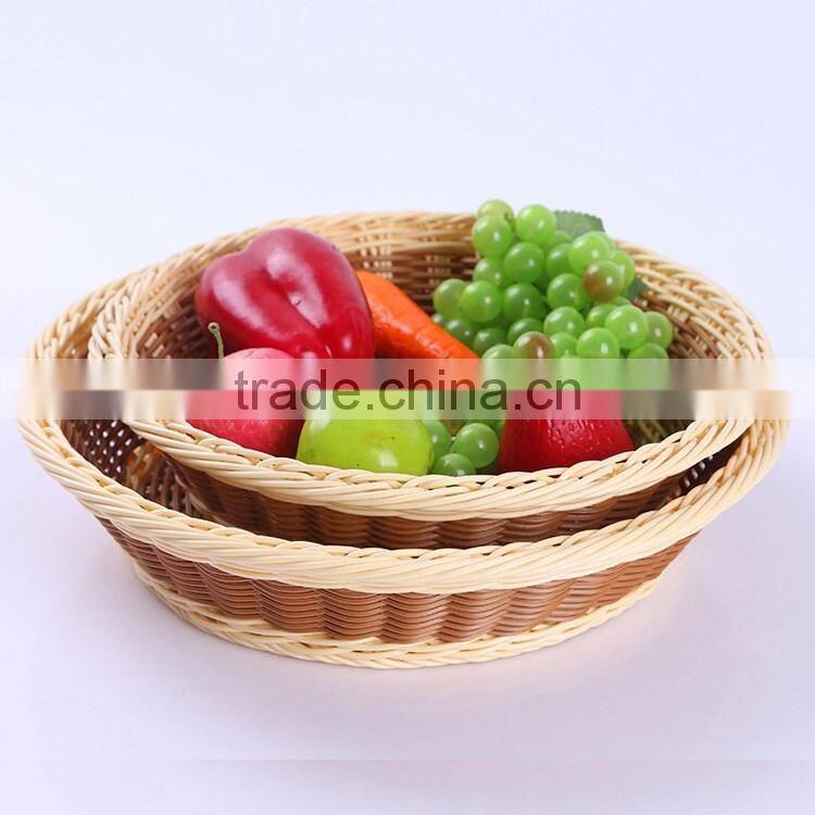 Custom size supermarket display rack used exquisite woven square shape fruit vegetable plastic wicker basket