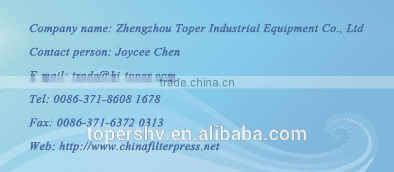 Filter press for waste water in types of food packaging