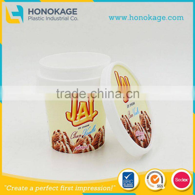 Customized ice cream containers, insulated ice cream cup with lids, high quality ice cream tub containers