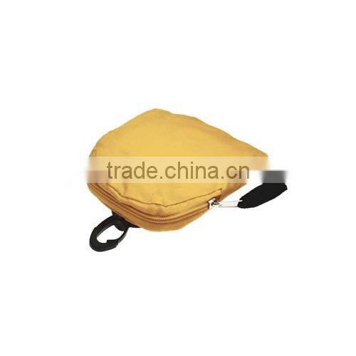 Promotional foldable zipper tote bag in pouch with belt clip