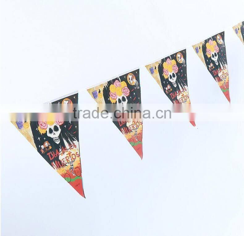 Halloween Decoration Supplies Triangle Flags Party String Hanging Decorative Flags For Wholesale