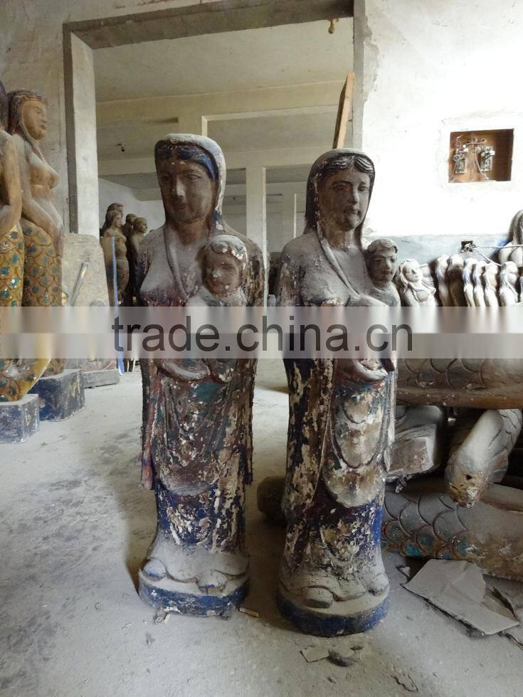 Antique wooden statue priest Egypt,Antique wooden statues,Religious sculptures