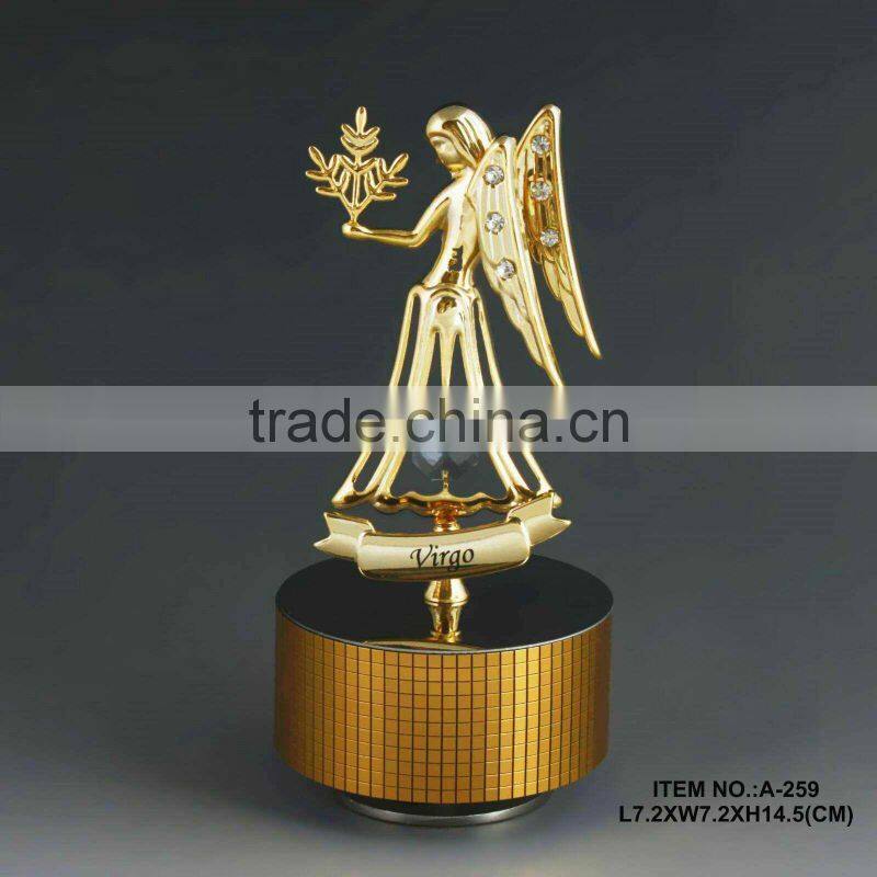 Good Quality 24K gold plated Zodiac Leo Music Box made with swarovski elements