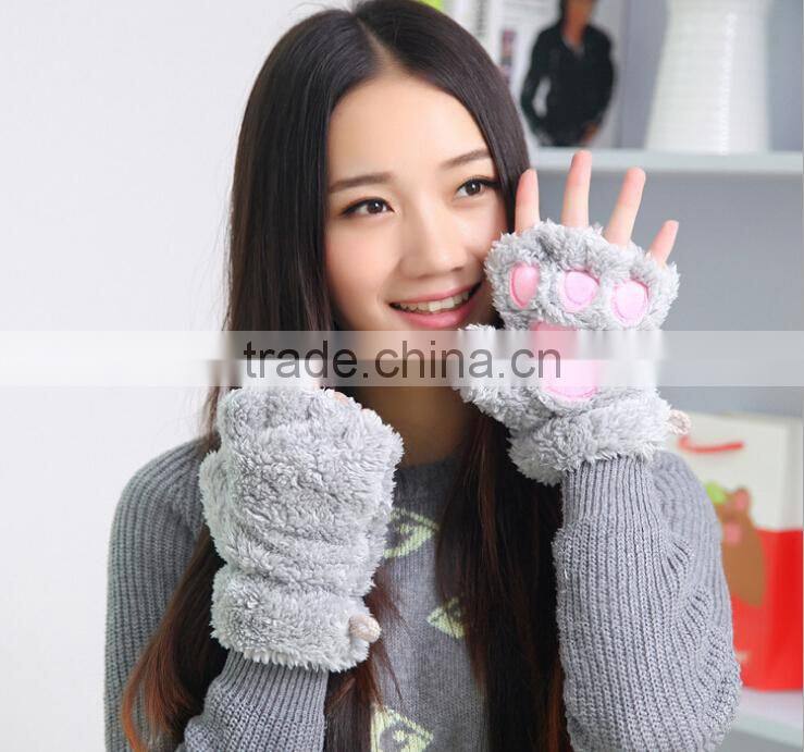Plush animal paw glove