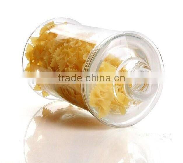 clear cylinder airtight glass sweetmeat jars with glass lid
