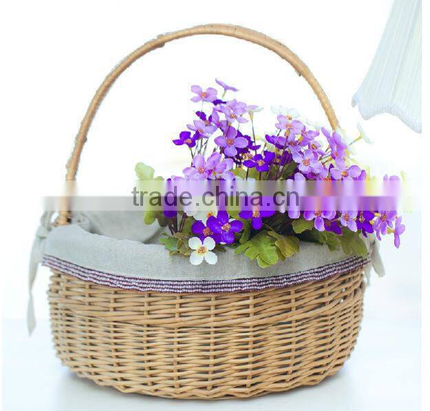 white wicker basket with handle Wicker basket of eggs