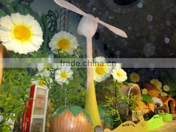 China wholesale manufacturer make PU fake fairy tale world decorative artificial huge chysanthemum flower for decoration