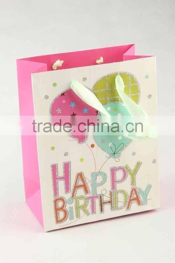 Printed Foldable Gift Bag With Balloon Pattern/ Shopping Paper Bag