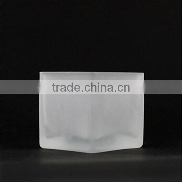 Tealight Frosted Glass Cup/Jar Half Clear Votive Candle Holder/Candlestick