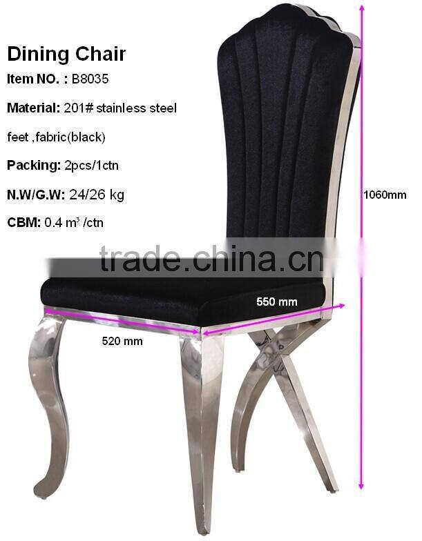 B8035 cheap stainless steel restaurant dining table and chair furniture