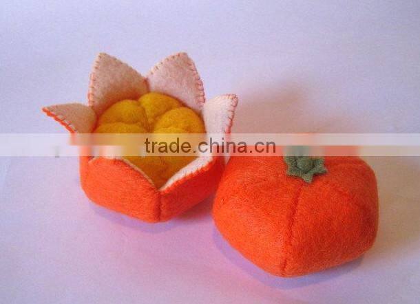 2017 hight quality party supply new products hot sale home decoration handicraft promotional felt orange toy made in China