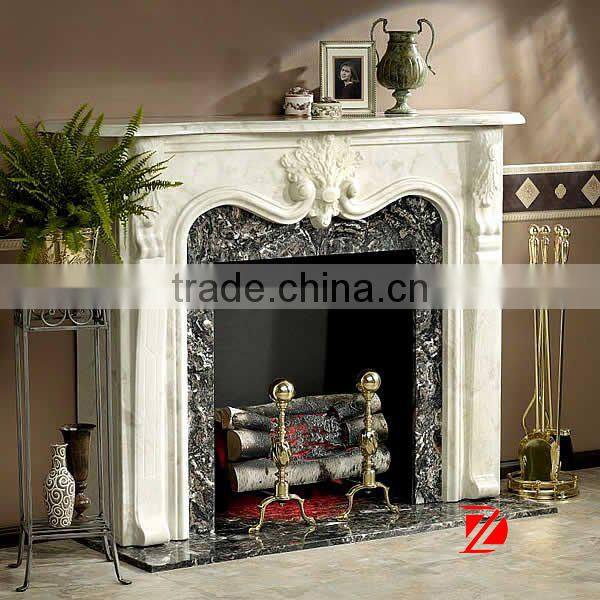 Color Blocking wood burning fireplace mantels