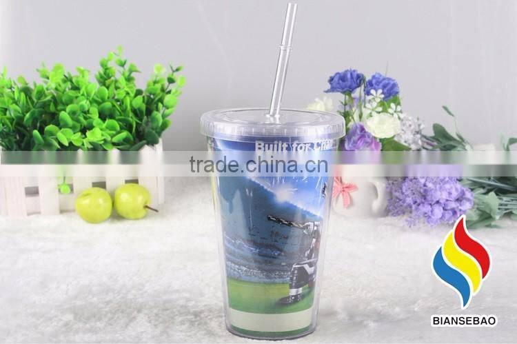 16oz Double Wall with Lid And Straw 16oz paper insert tumbler