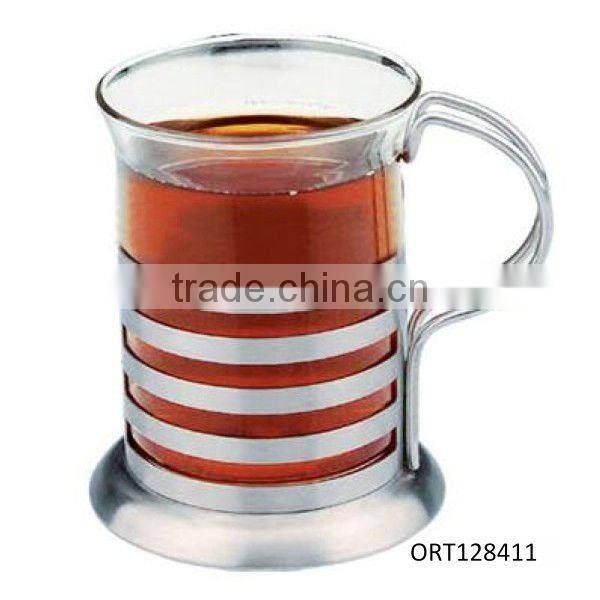 Irish Coffee drinking glass with metal holder