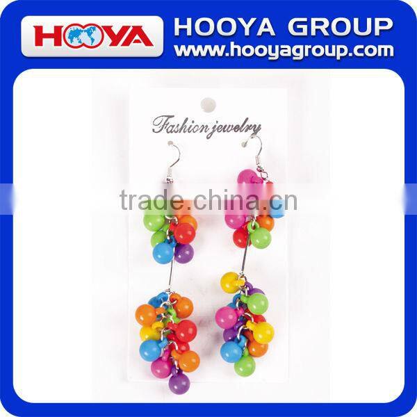 2013 New Designed Colorful Bead Hanging Earrings