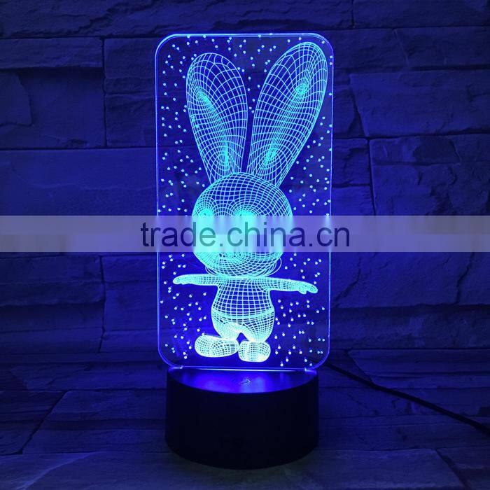 UCHOME Acrylic 7 Colorful 3D Illusion Night Light Bluetooth Speaker 3D Night Light