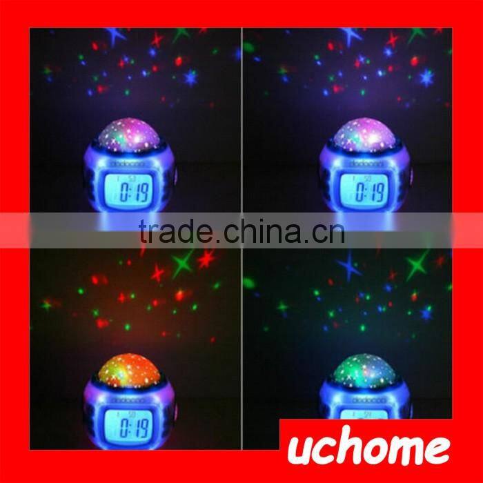 UCHOME 2017 factory sell Star Moon Projection Clock