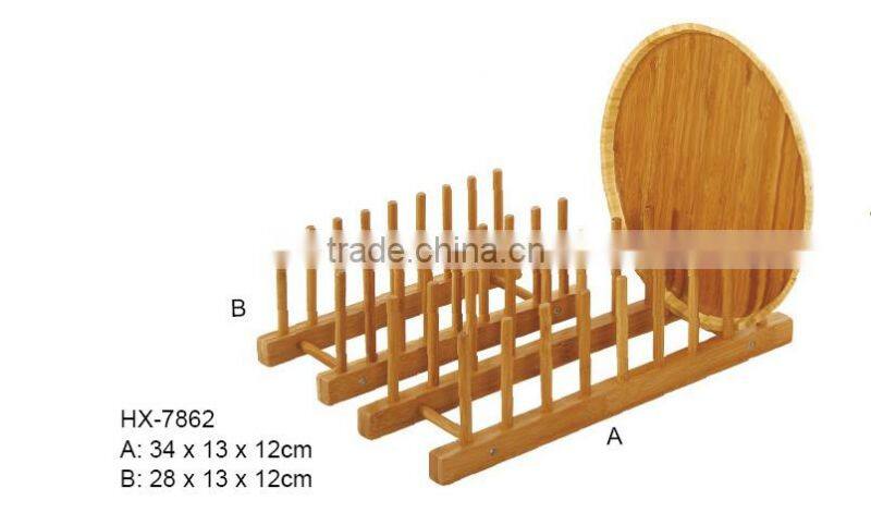 100% bamboo floding dinsh rack with drainer rack cover