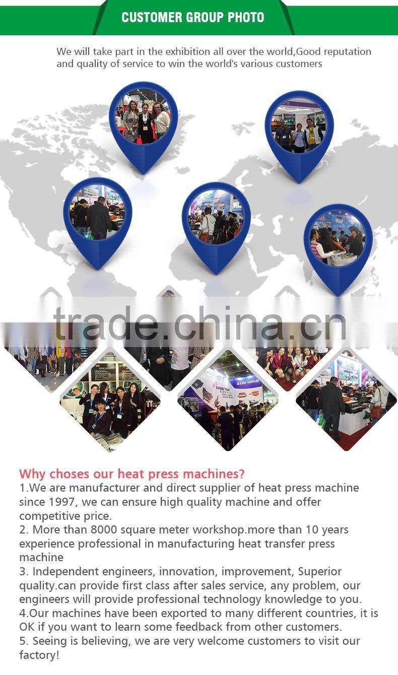 Manual high quality multicolor sublimation t shirt big size heat press machine