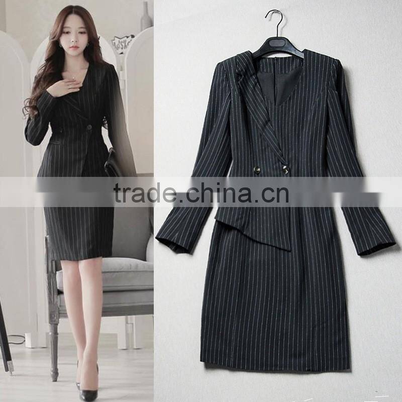 2016 hotsale Elegant Plaid Dresses Business Casual Office Formal Pencil Sheath Dress