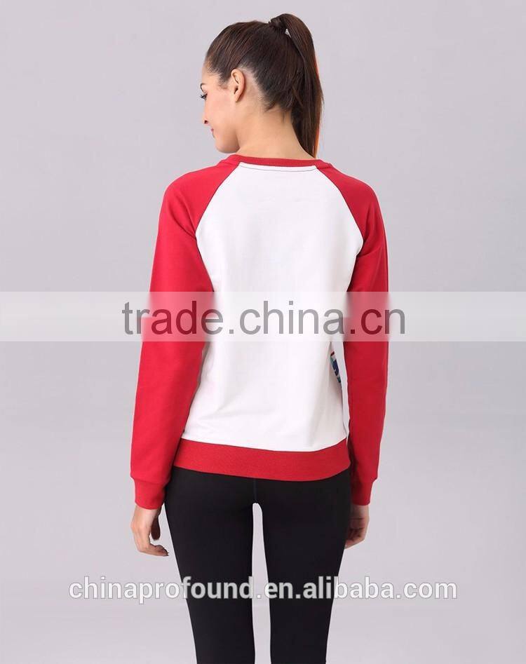 Custom Wholesale Raglan Sleeve Sweatshirt Women Ladies Camo Printing Raglan Sweatshirt
