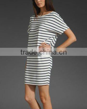 12DR043 2012 hot selling Summer Fashion ladies Vertical stripe dress