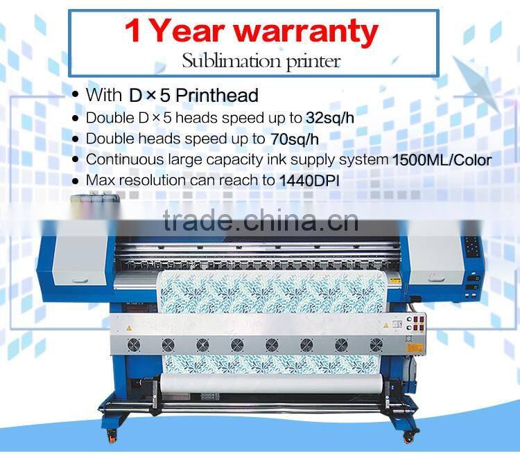 High quality 1.8m sublimation textile printer with 5113 print head