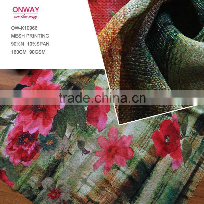 latest polyester print mesh fabric