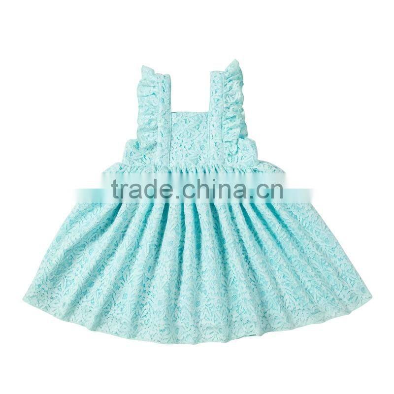 Summer boutique baby girl's dress hot sale new design high quality vintage lace dress flower girl dress