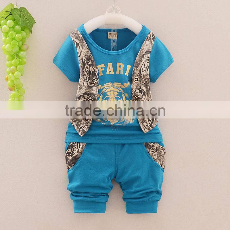 2015 soft 100%cotton lovely boys fancy suit with latest design