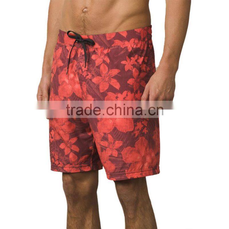 Custom Summer Surf Shorts With Mesh Brief Liner Beach Swimwear Elastic Drawcord Waist 85% Recycled Polyester 15% Spandex