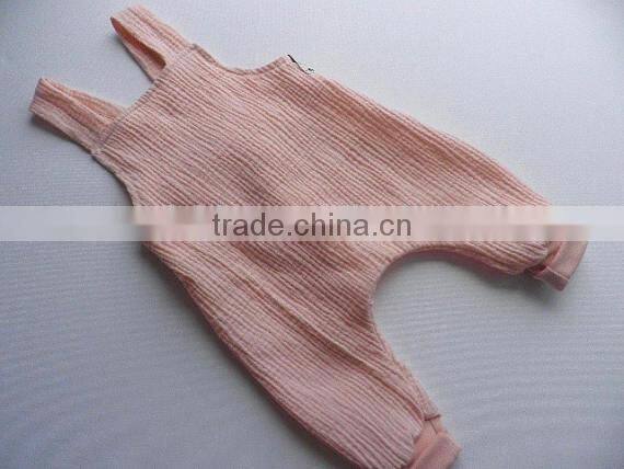 Hot Sale!! Muslin Newborn Baby Bodysuit Unisex Baby Jumpsuit Peach Adjustable Straps Rompers