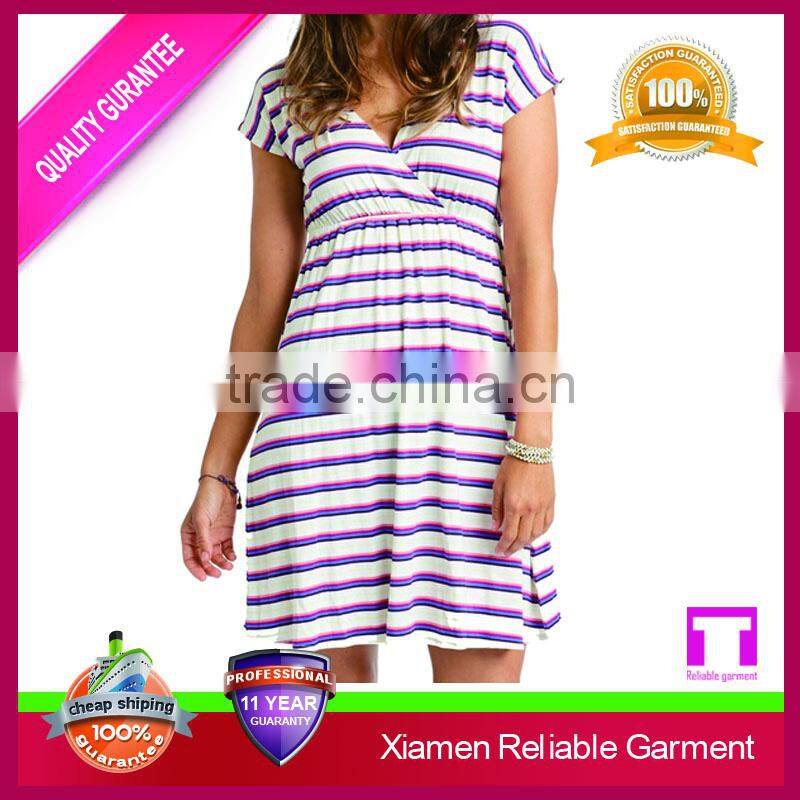 2016 women frock dress baby girl stripe sexy sun dresses