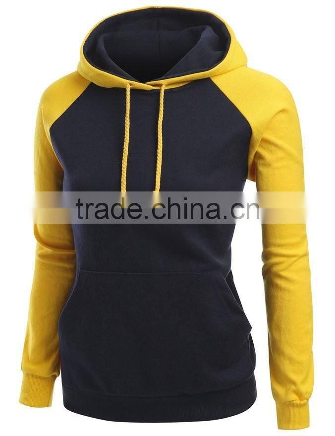 2017 High Quality OEM Designer Autumn Clothes Plain Dyed Blank PulloverJersey Lady Hoody