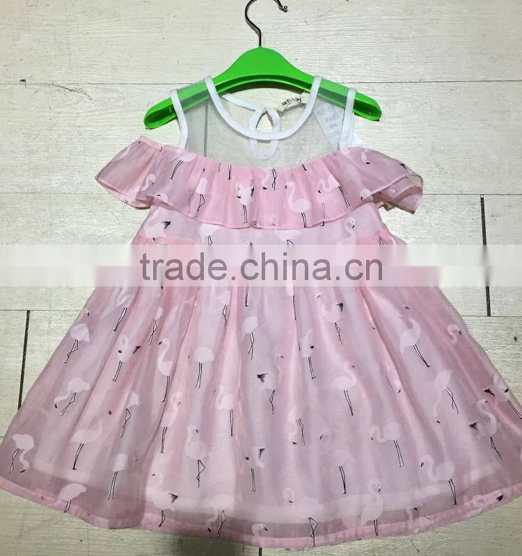 2017 Breathable fabric polyester girls dress casual beautiful baby dress