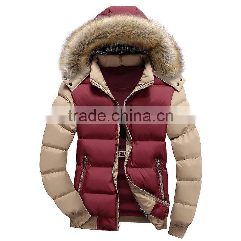 Men's Casual Fur Hooded Outwear Jacket
