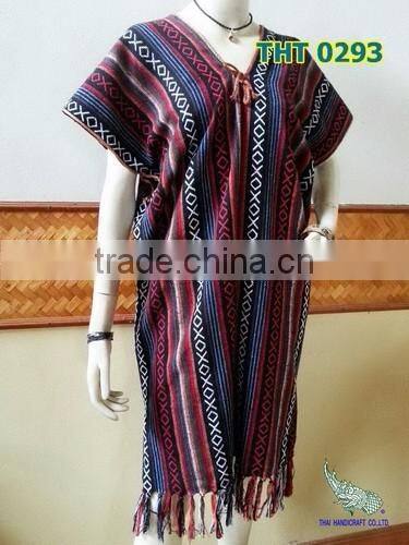 Hill Tribe Woven Dress Vintage Thai Antique Clothing Women Karen