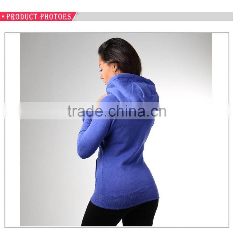 China 2017cotton lined hood kangaroo pocket gym women hoodie