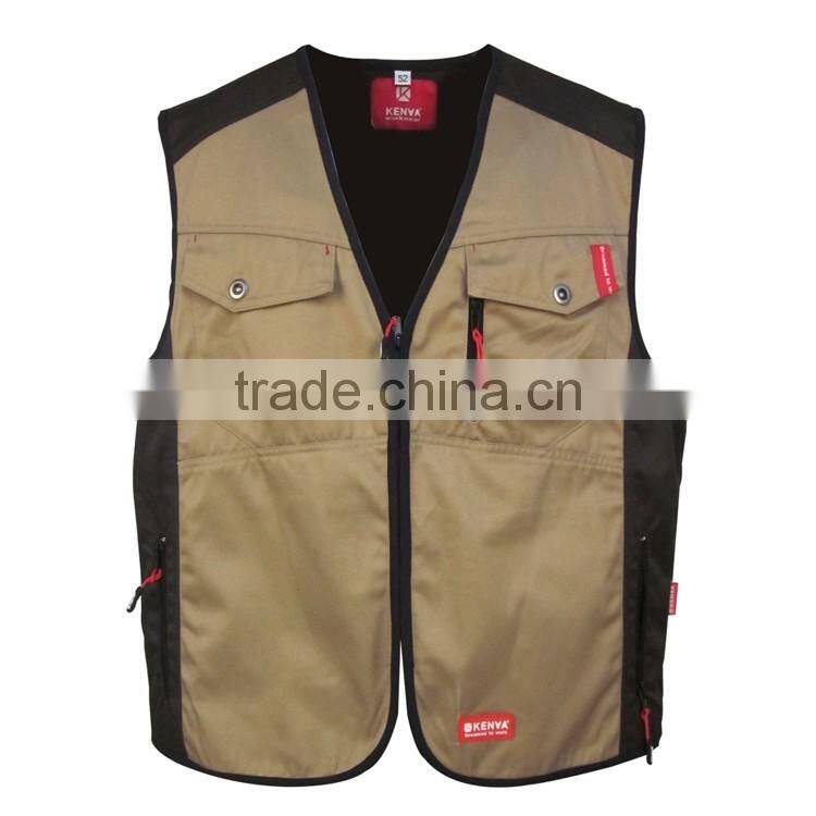 Good design outdoor clothing Men's work vest with poly cotton