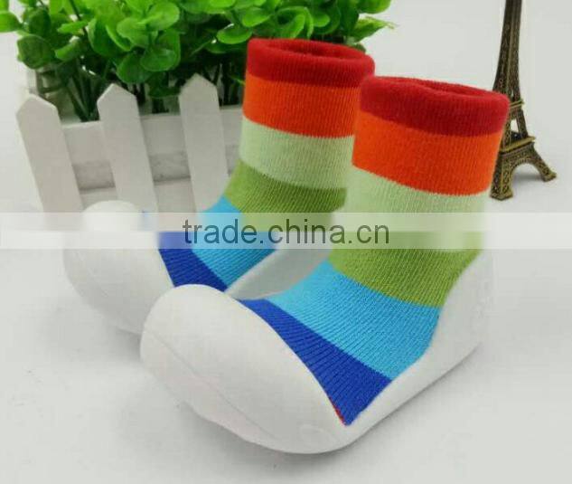 Anti-slide TPR sole baby socks, cotton sock shoes for baby