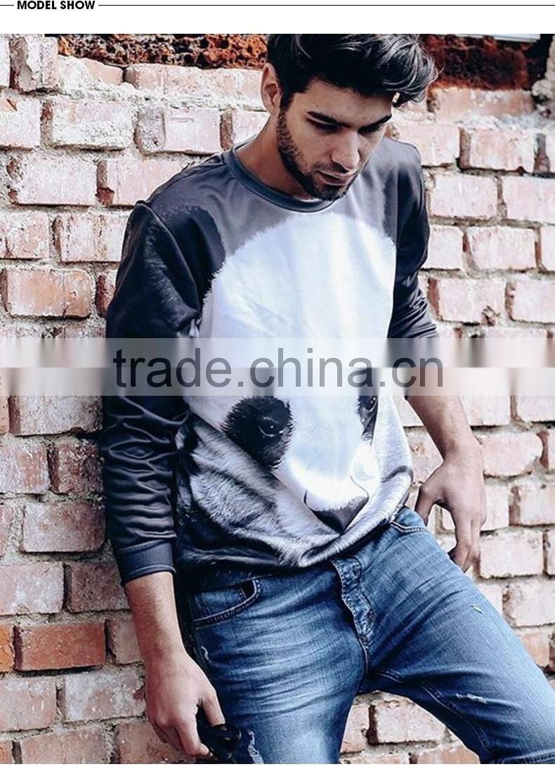 Unisex 3D panda printed fleece streetwear sweatshirt