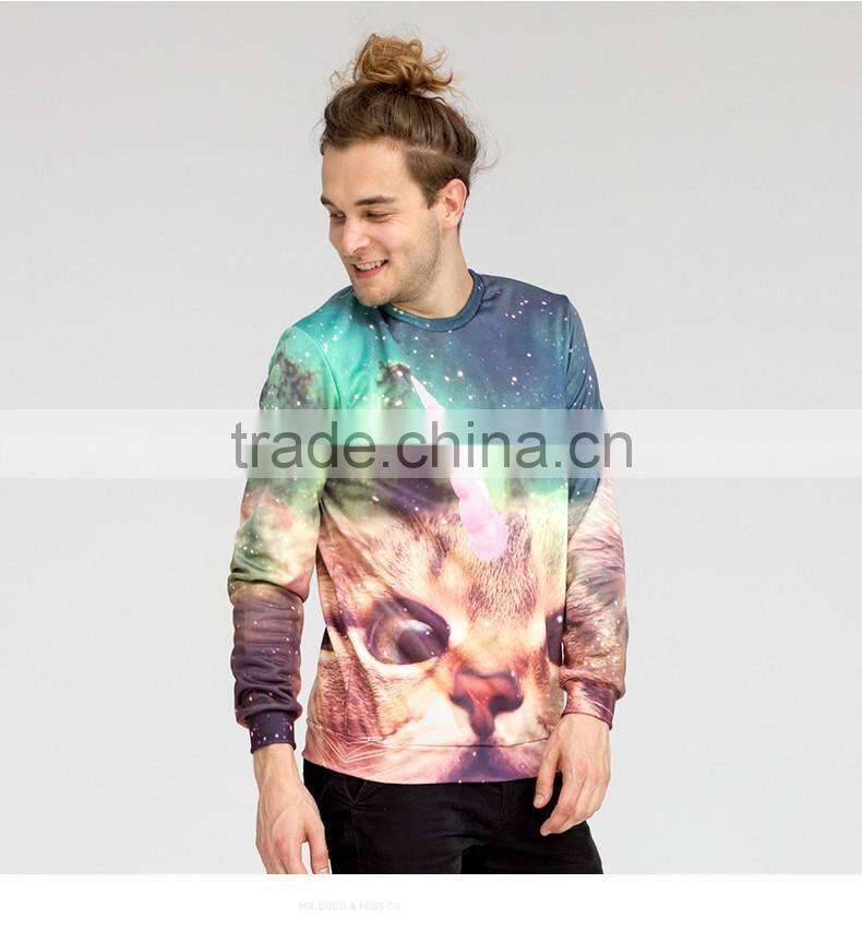 Unisex Polyester/spandex full sublimation crewneck sweatshirt