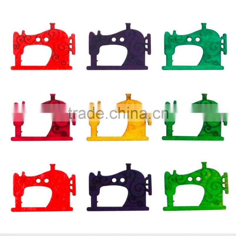 D&D Hot Sale 20pcs/lot Mixed Color Sewing Machine Pattern 2 Hole Wood Button For Sewing Scrapbooking Supplies 2*2.7cm